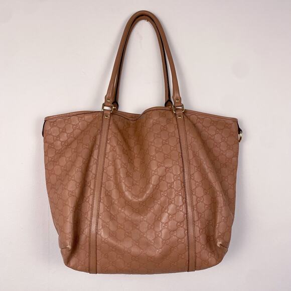 Gucci Guccissima Jumbo Joy Tote in Mauve Beige Pink - Picture 5 of 11